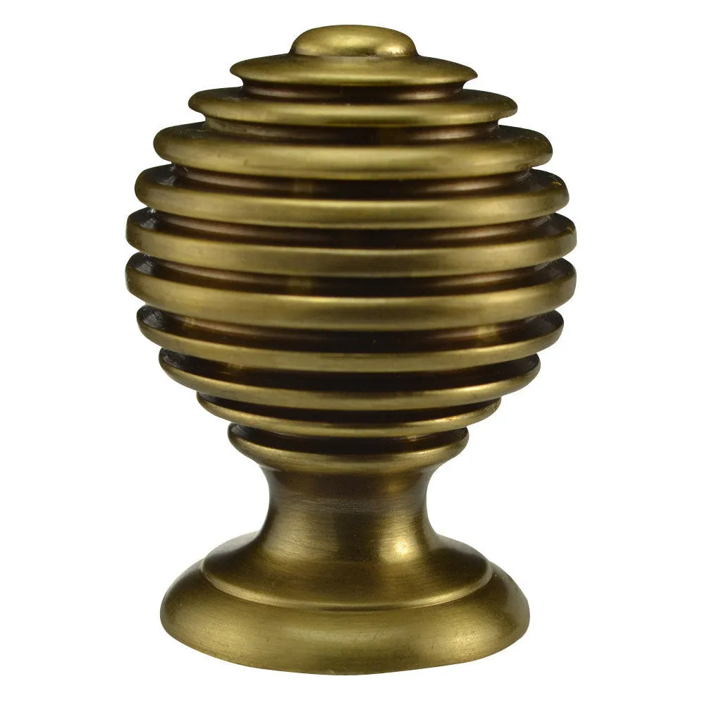 1 1/2 Inch Solid Brass Circular Knob (Antique Brass Finish)