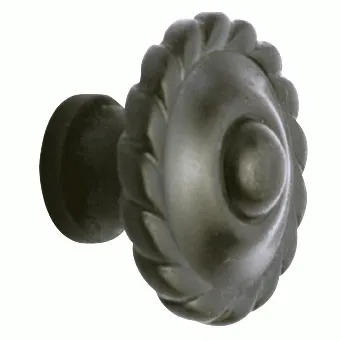 1 1/2 Inch Solid Brass Georgian Roped Knob (Oil Rubbed Bronze Finish)