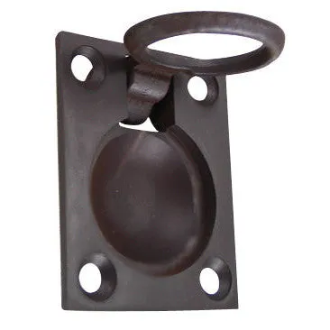 1 3/4 Inch Solid Brass Traditional Flush Ring Pull (Oil Rubbed Bronze Finish)