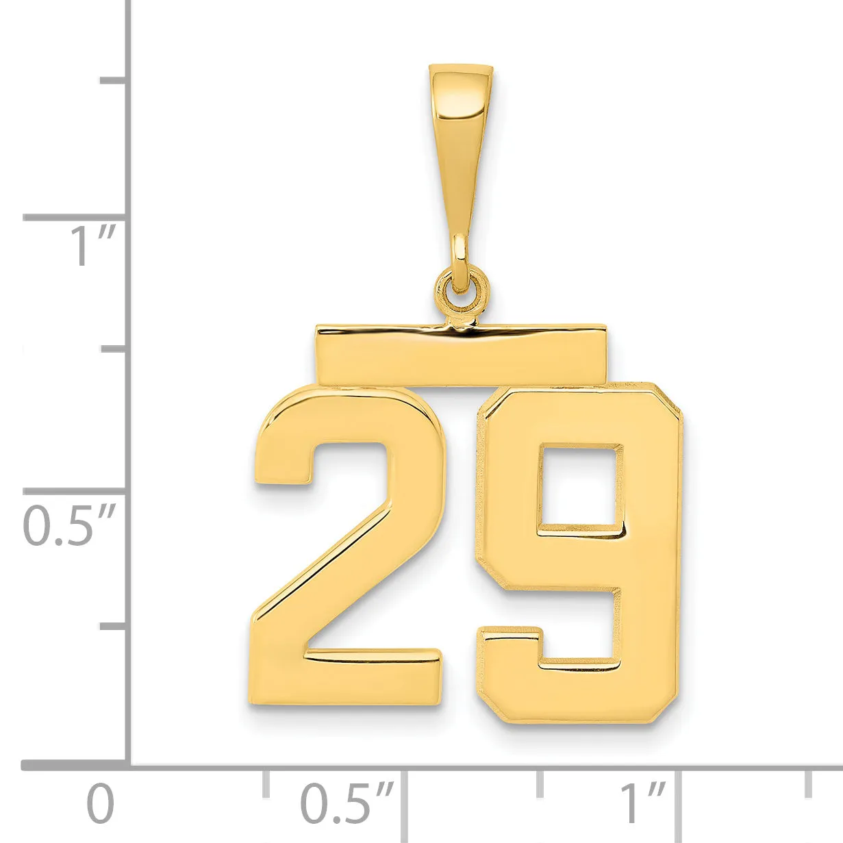 14k Yellow Gold Medium Polished Number 29 Charm