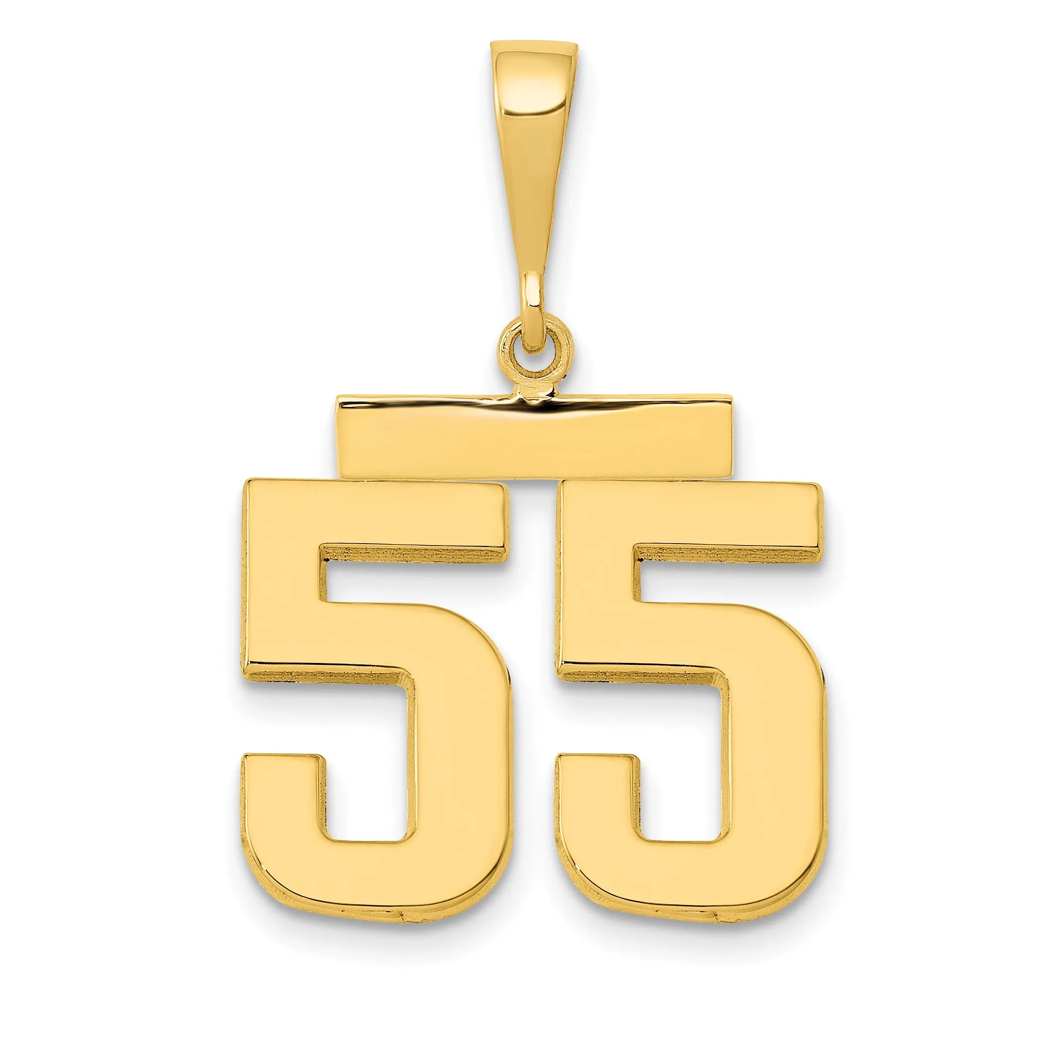 14k Yellow Gold Medium Polished Number 55 Charm