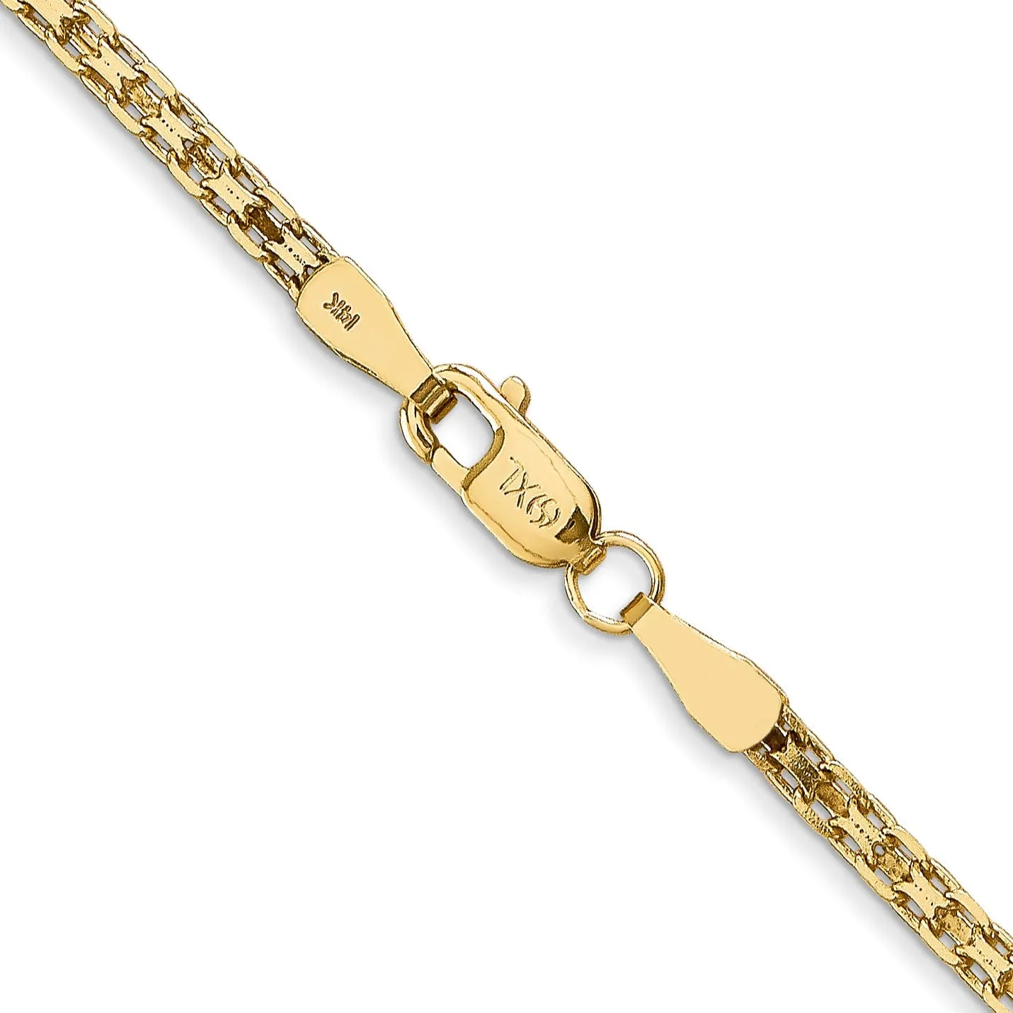 14k Yellow Gold Polish 2.00mm Flat Solid Chain