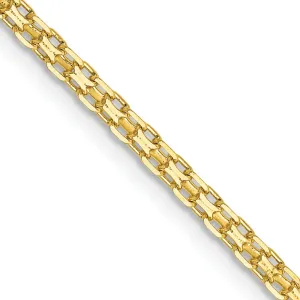 14k Yellow Gold Polish 2.00mm Flat Solid Chain