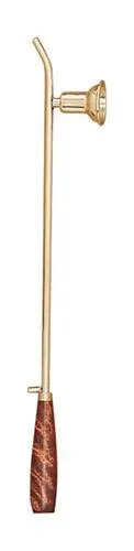 18" High Polished Brass Candle lighter with Bell Snuffer