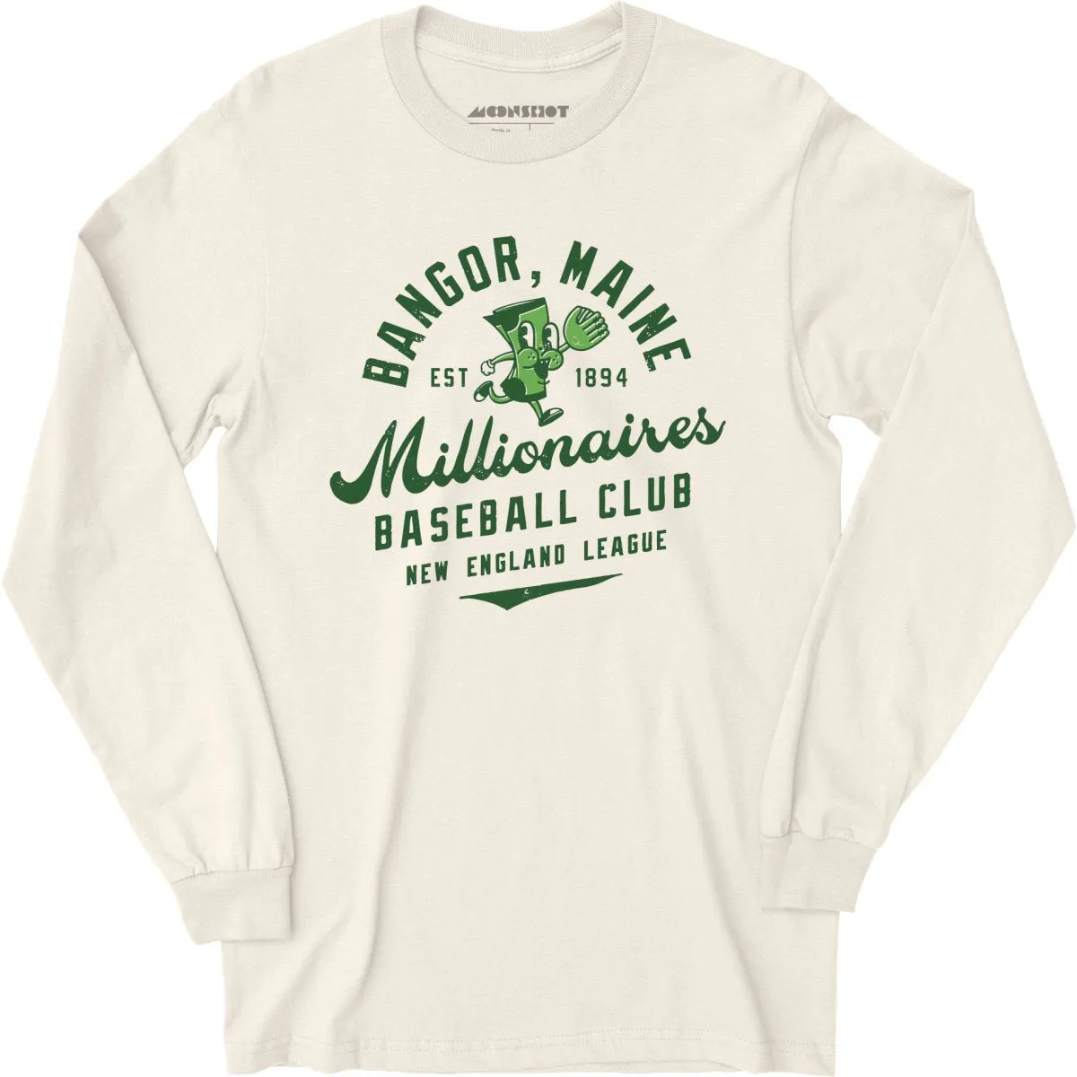 Bangor Millionaires - Maine - Vintage Defunct Baseball Teams - Long Sleeve T-Shirt