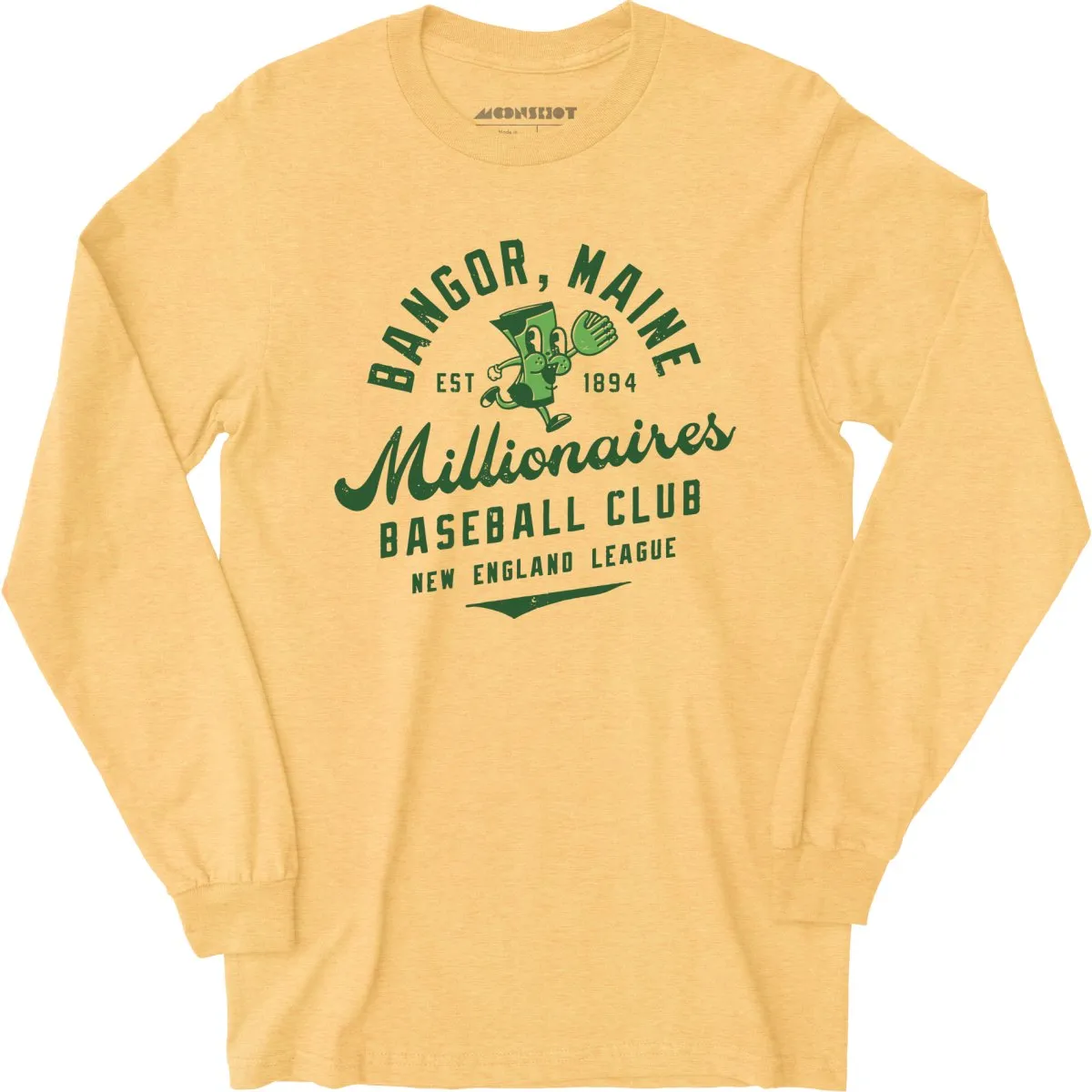 Bangor Millionaires - Maine - Vintage Defunct Baseball Teams - Long Sleeve T-Shirt