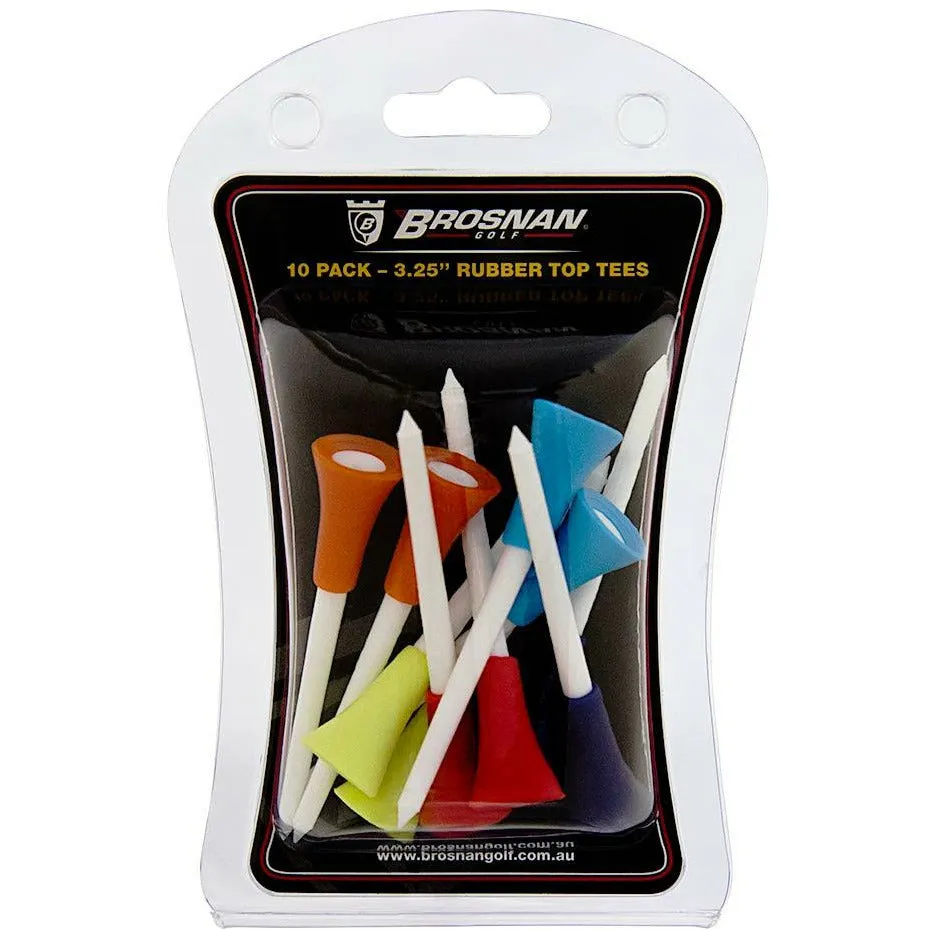 Brosnan Golf Rubber Top Tees (Pack of 10)