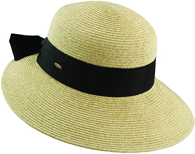 C- Scala Womens "Riviera" Paper Braid Round Crown Sunhat with 3-3/4" Dimensional" Brim, Style# LP149