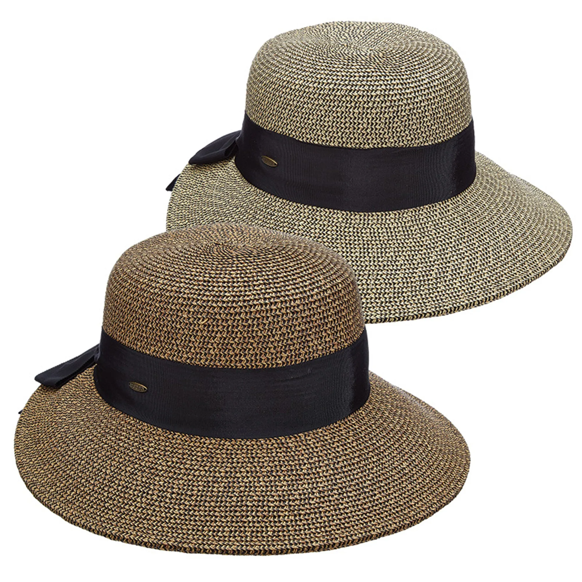 C- Scala Womens "Riviera" Paper Braid Round Crown Sunhat with 3-3/4" Dimensional" Brim, Style# LP149