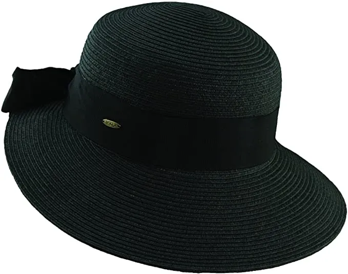 C- Scala Womens "Riviera" Paper Braid Round Crown Sunhat with 3-3/4" Dimensional" Brim, Style# LP149