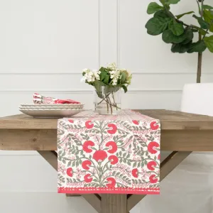 Cactus Flower Scarlet & Rose Table Runner