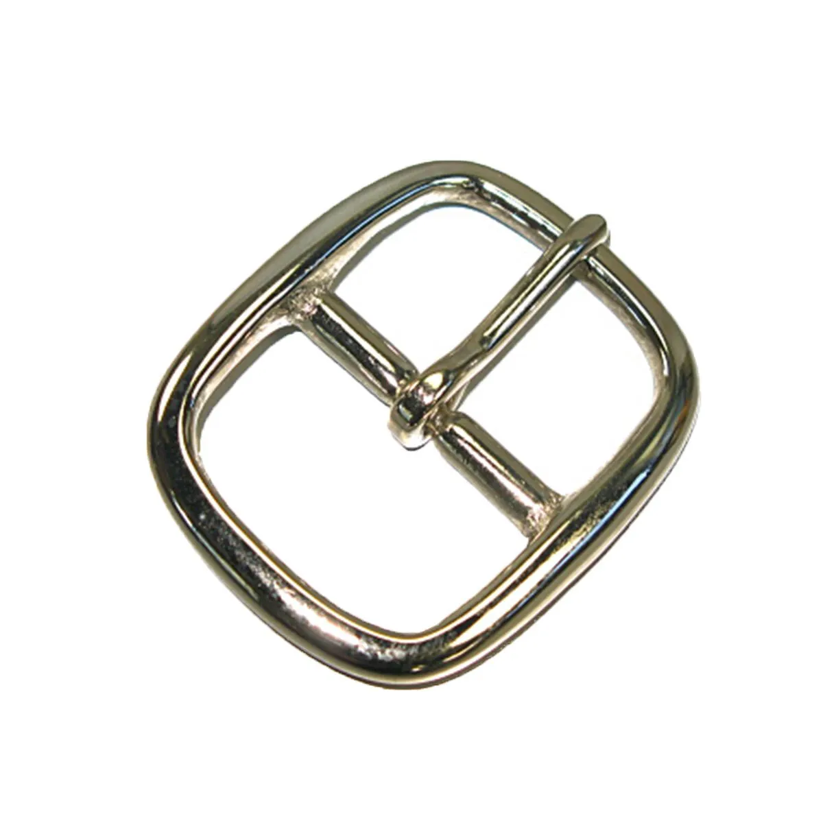 Center Bar Buckle Solid Brass/Nickel Plated - 3 Sizes