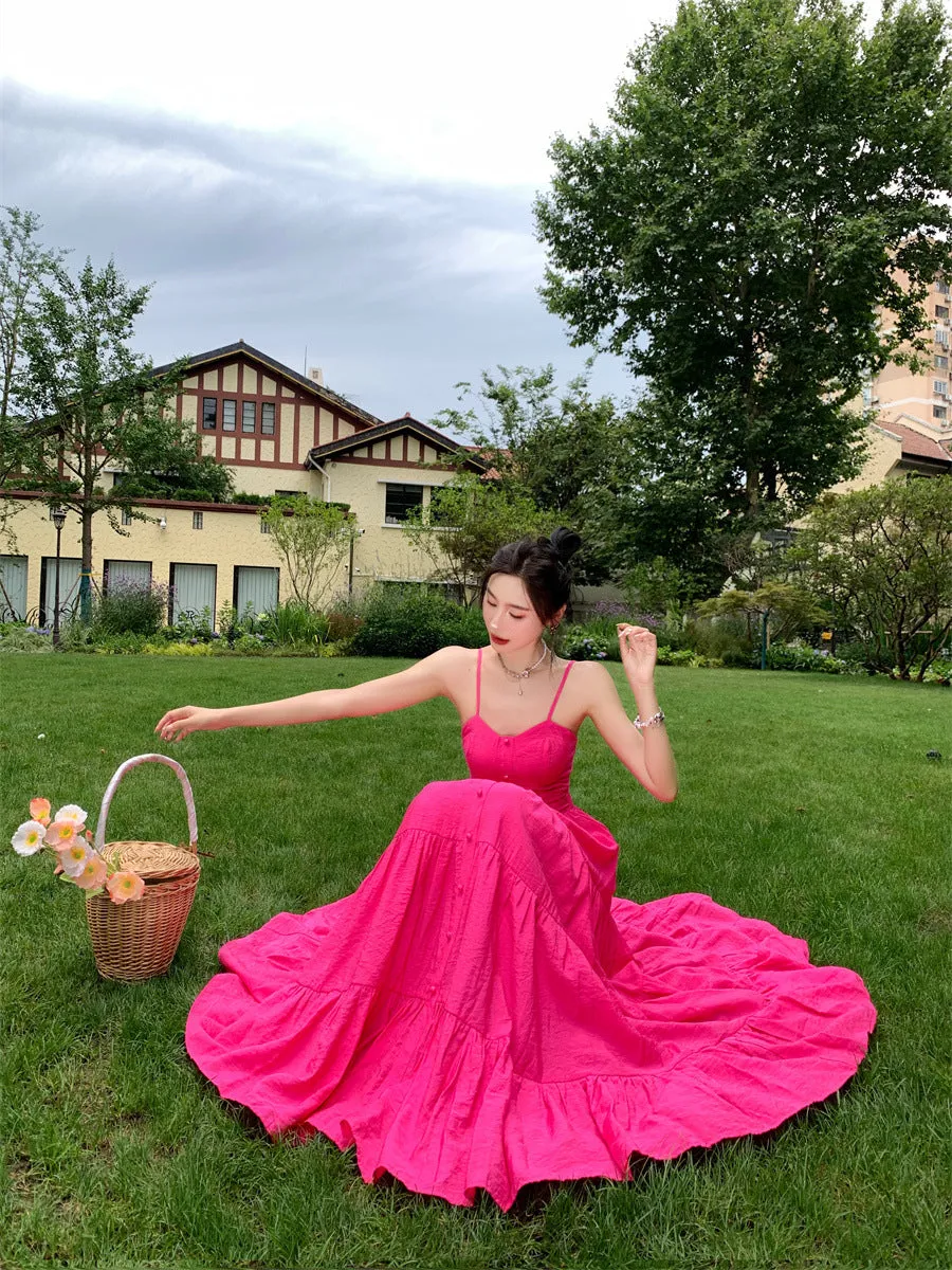 Cheerful Garden Soiree Pink Maxi Dress