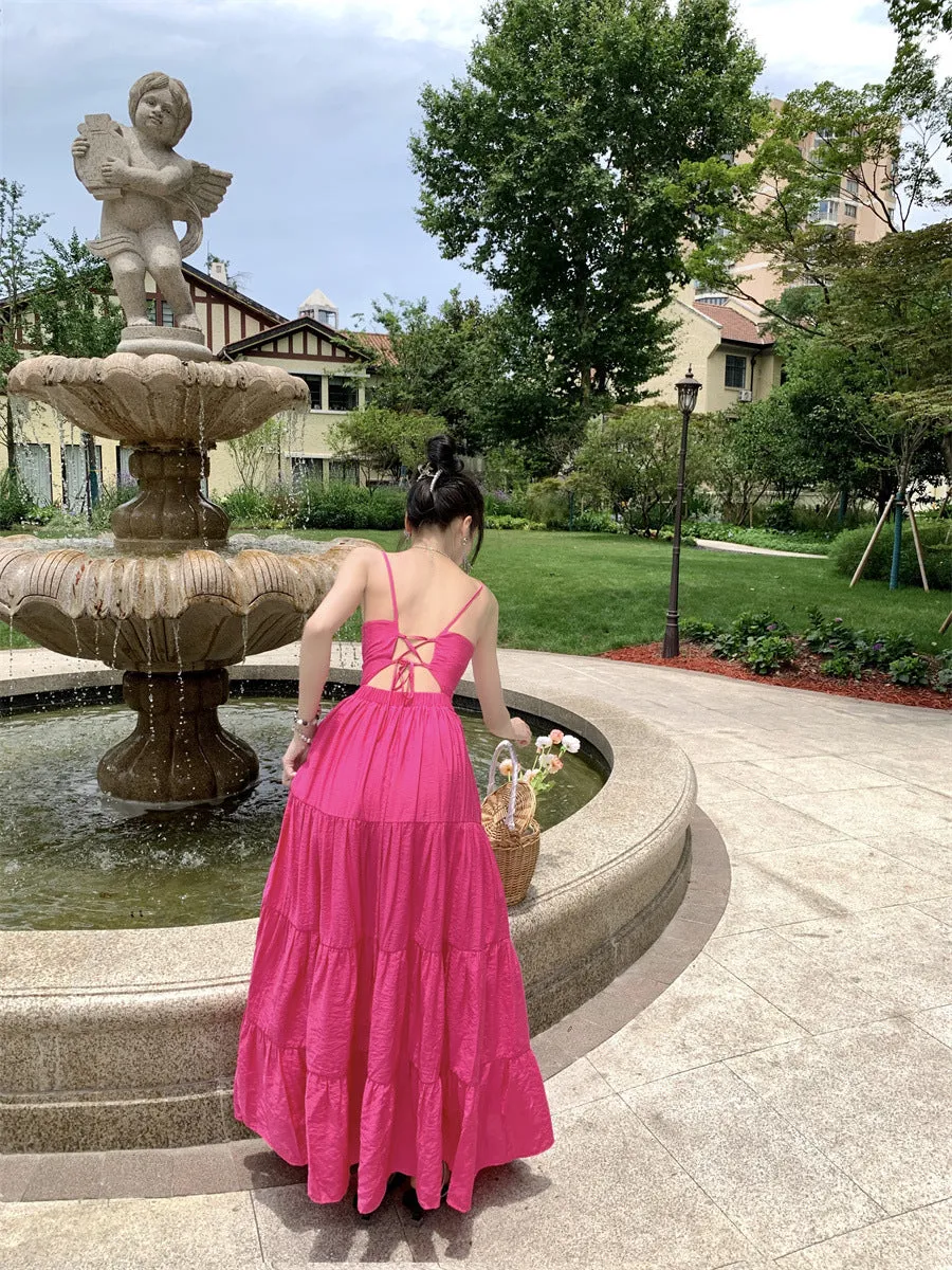 Cheerful Garden Soiree Pink Maxi Dress