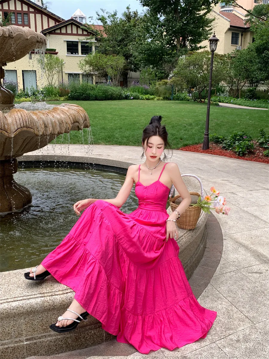 Cheerful Garden Soiree Pink Maxi Dress