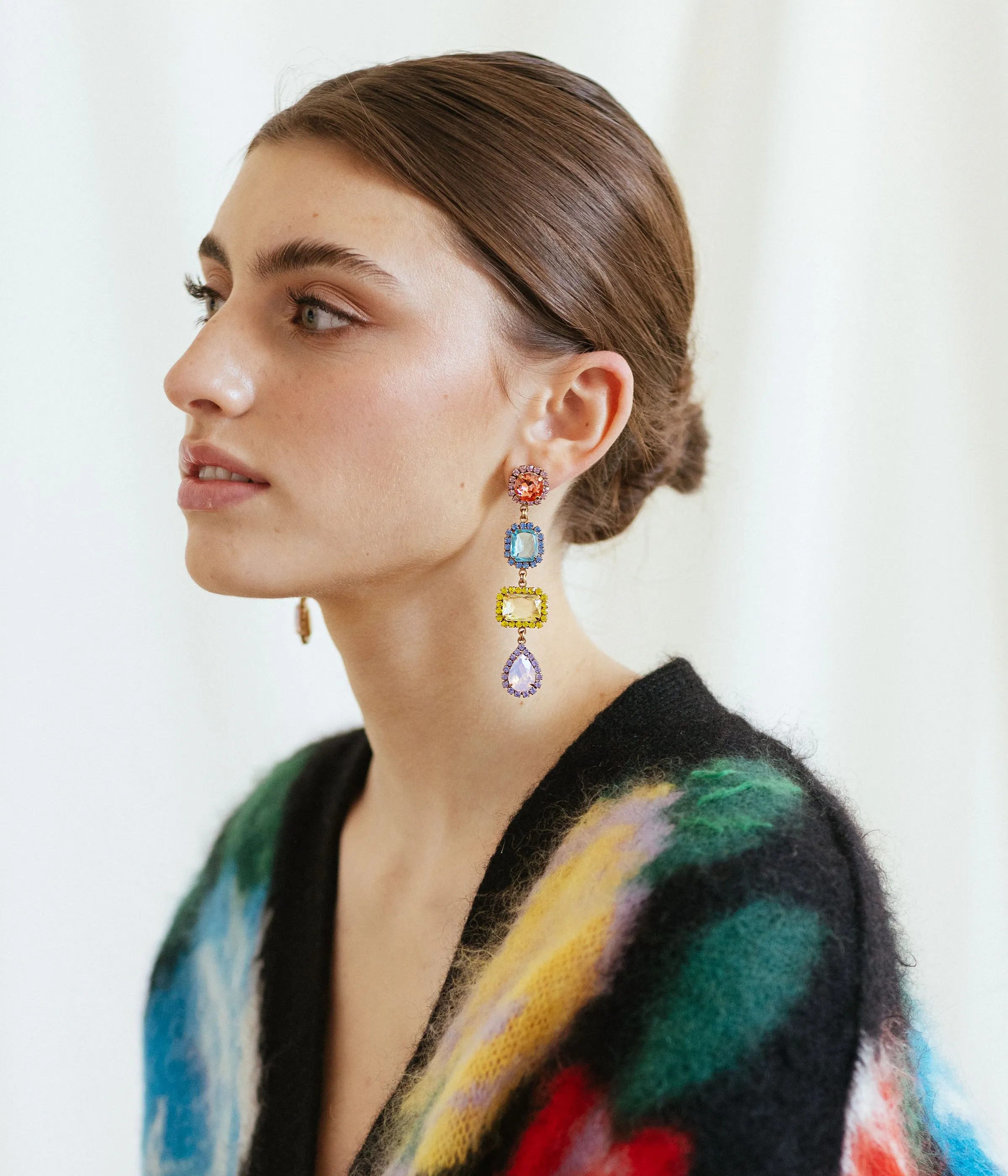 Emily Four Drop Earrings in Pastel Multi