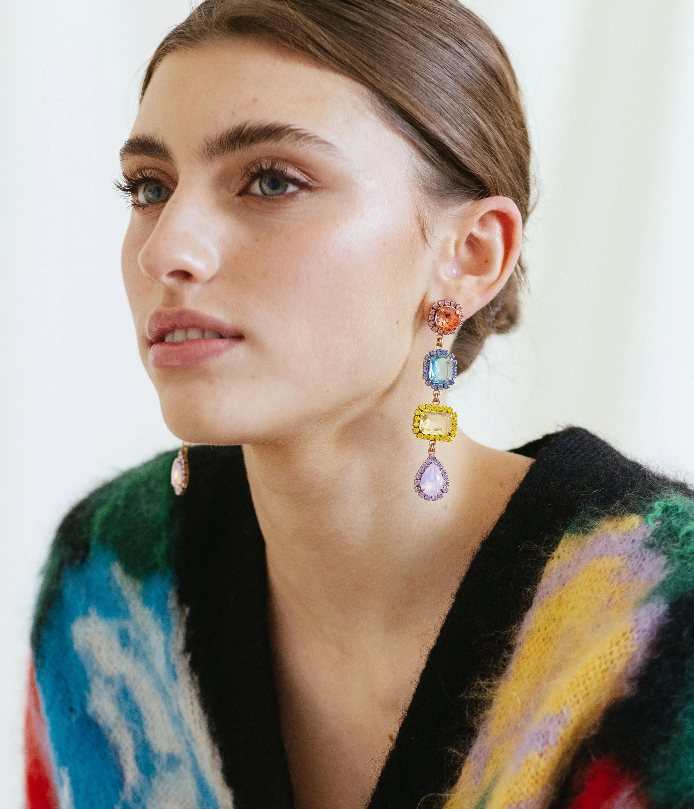 Emily Four Drop Earrings in Pastel Multi