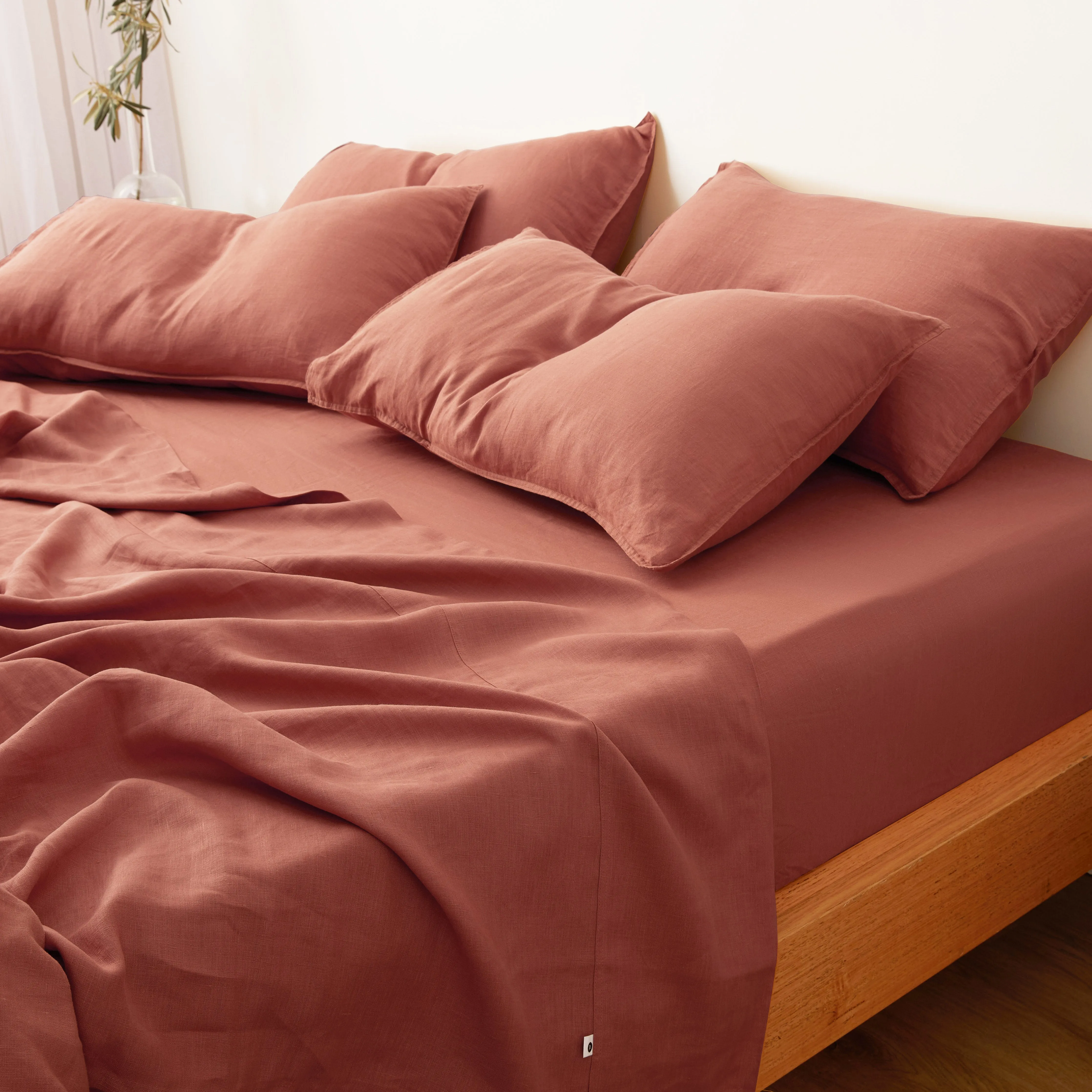 Eve Linen - Rust Fitted Sheet