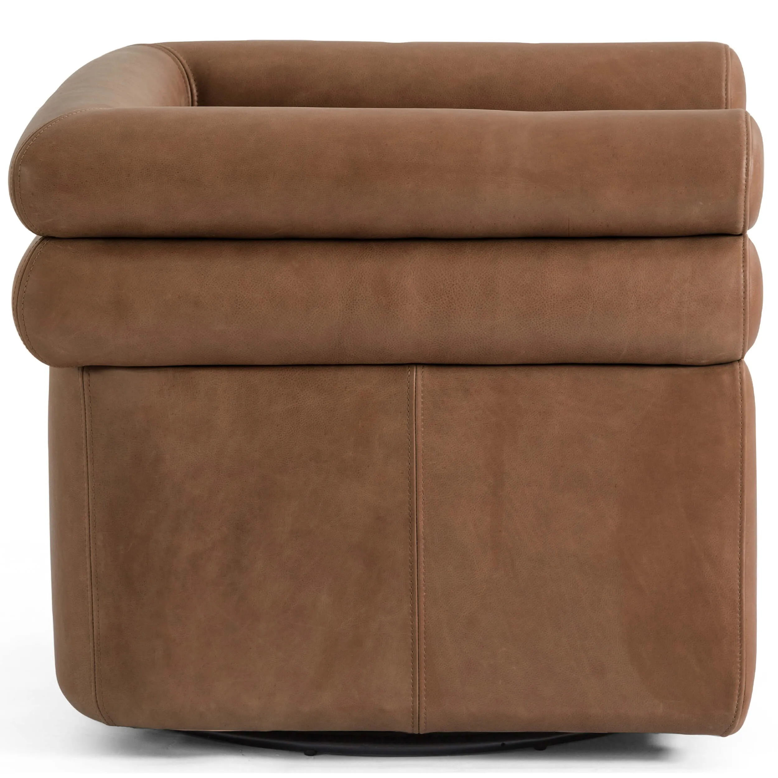 Evie Leather Swivel Chair, Palermo Cognac