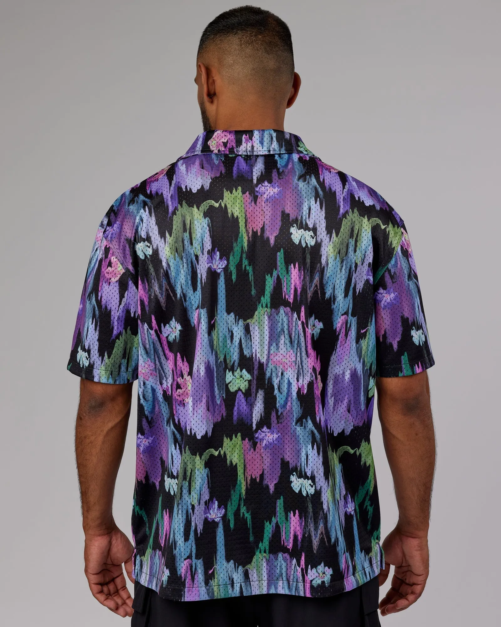 Expression Short Sleeve Mesh Shirt - Hyper Floral Black