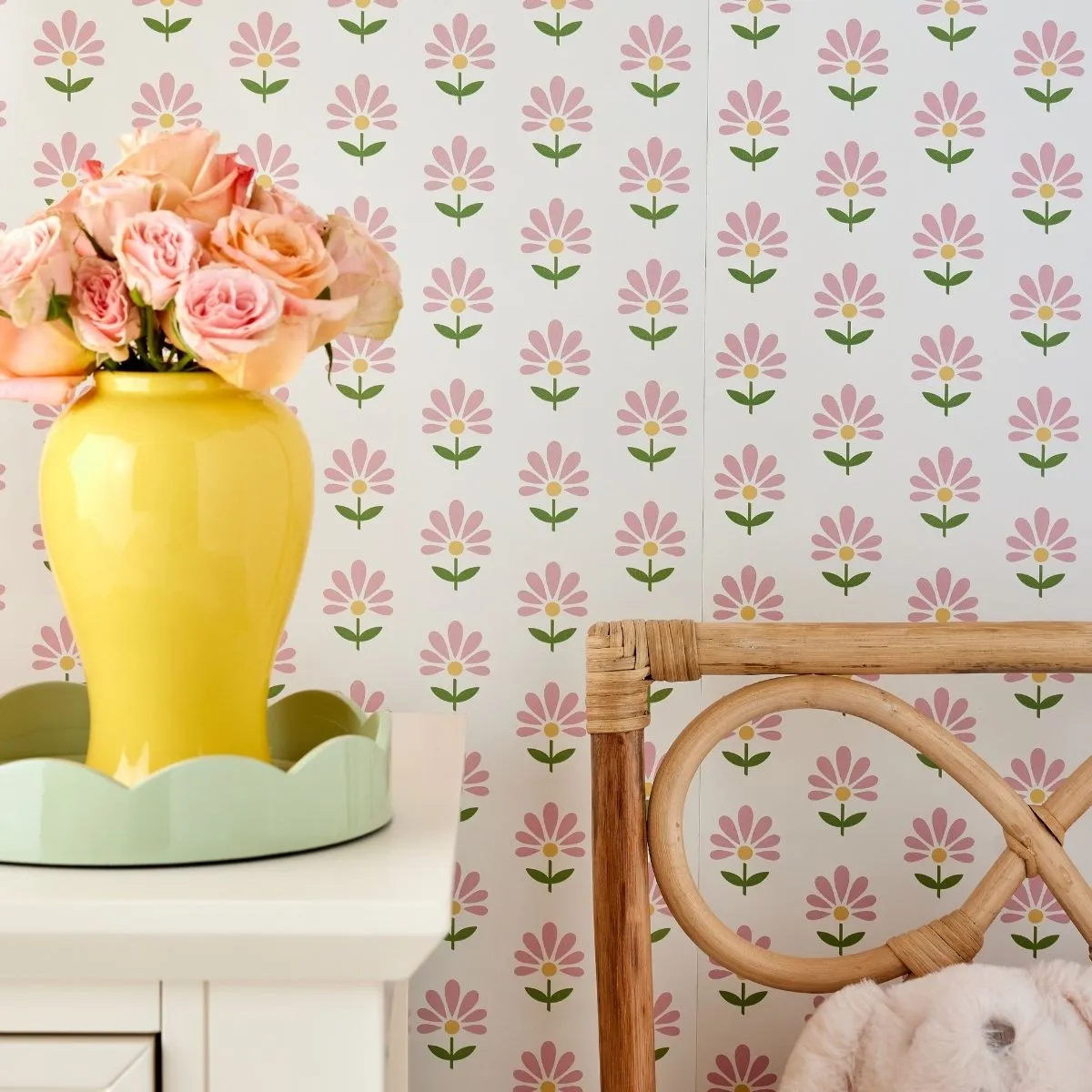 Floral Block Print Wallpaper