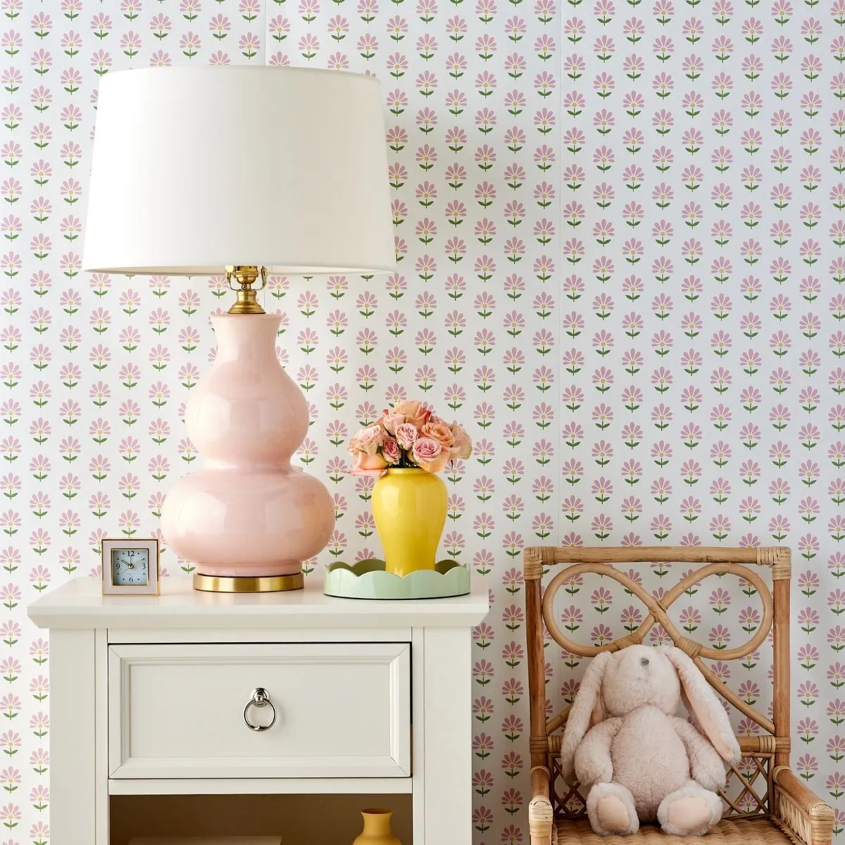 Floral Block Print Wallpaper