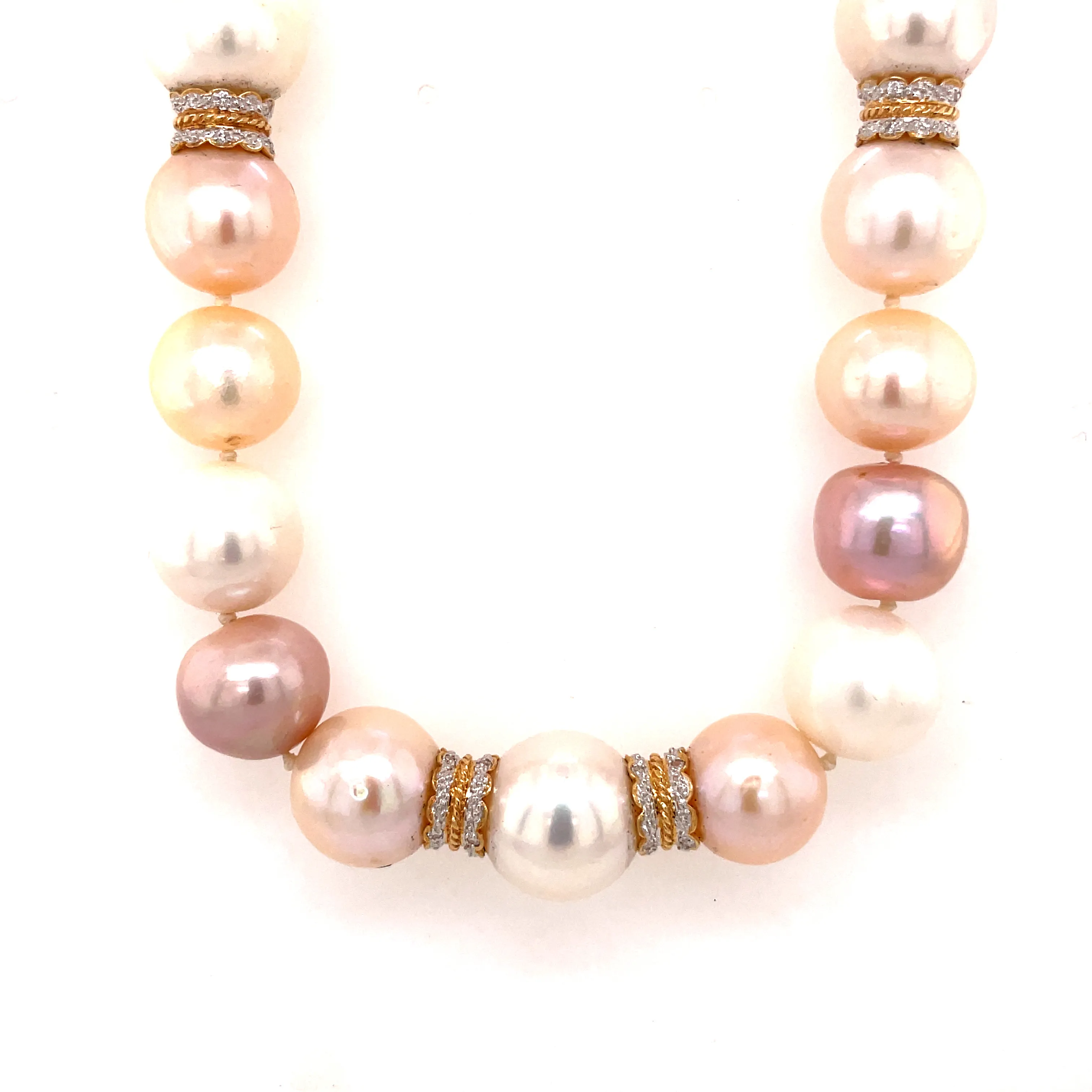 Fresh Water Pearl with Diamond Heart Clasp