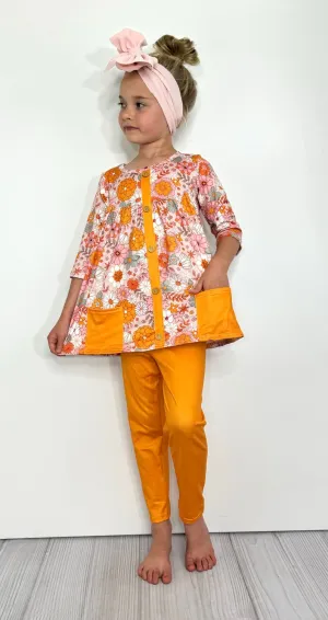 Girls Marigold Floral Blush Set