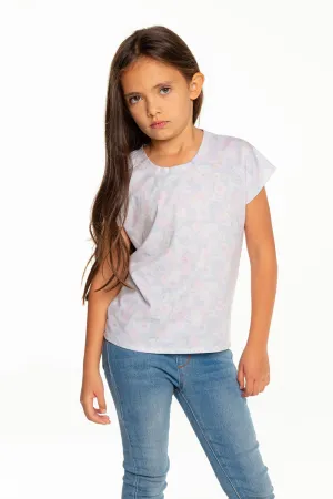 Girls Recycled Vintage Jersey Cap Sleeve Vent Back Tee