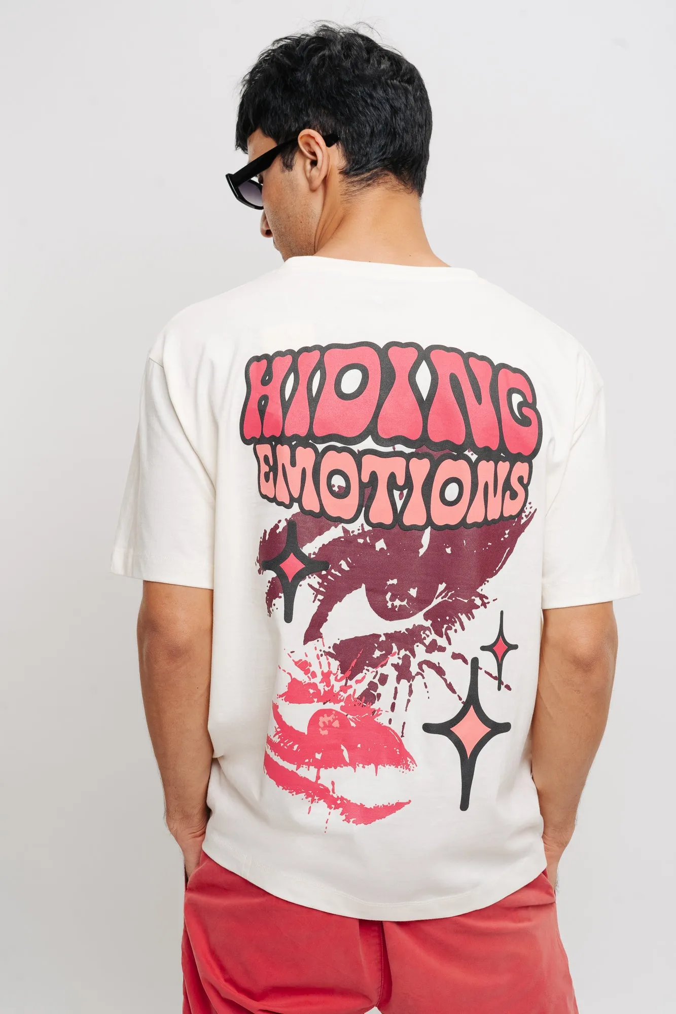 Hiding Emotions Men's Oversized Tees