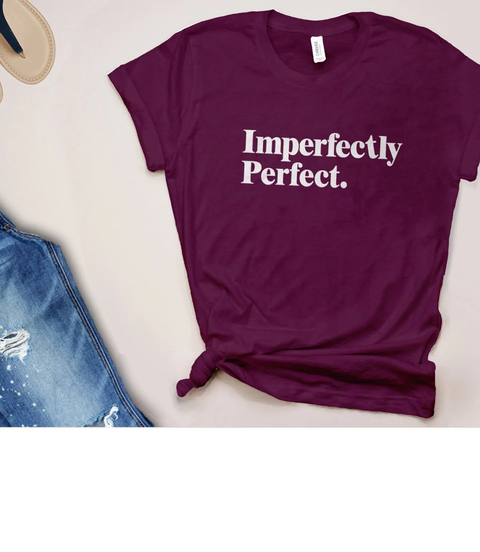 Imperfectly Perfect Graphic Tee | Women's Statement T Shirt with Saying