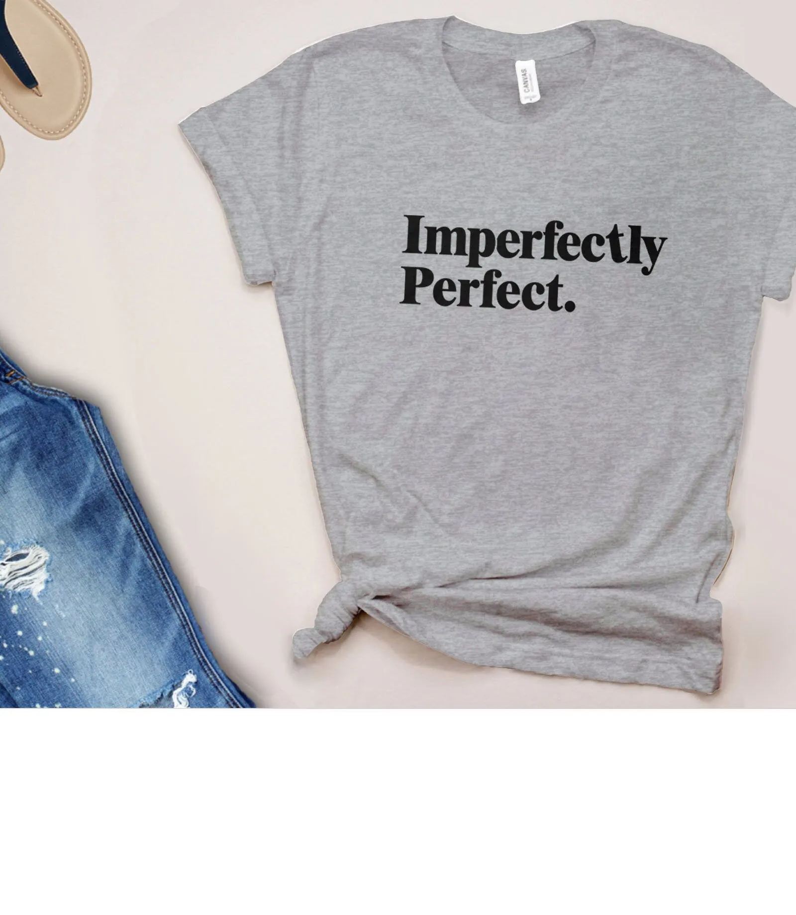 Imperfectly Perfect Graphic Tee | Women's Statement T Shirt with Saying