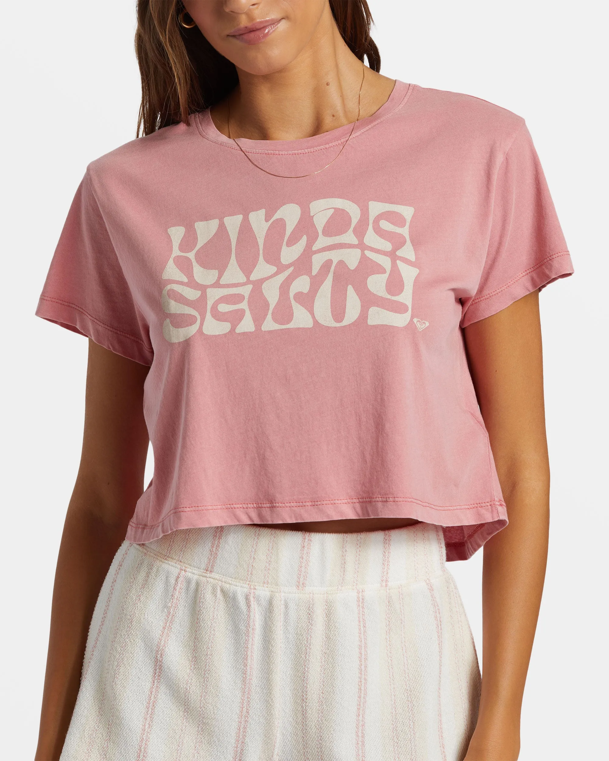 Kinda Salty Cropped T-Shirt - Mauve Glow