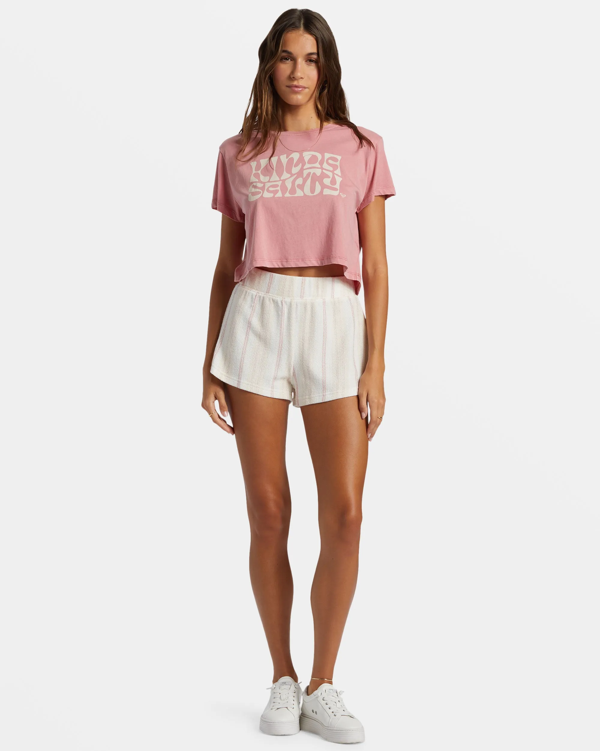 Kinda Salty Cropped T-Shirt - Mauve Glow