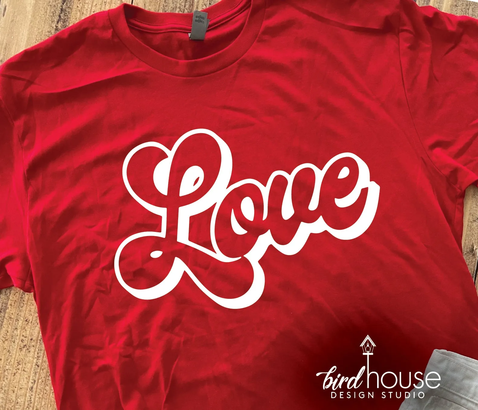 Love Retro Shirt, Cute Valentines Day Graphic Tee