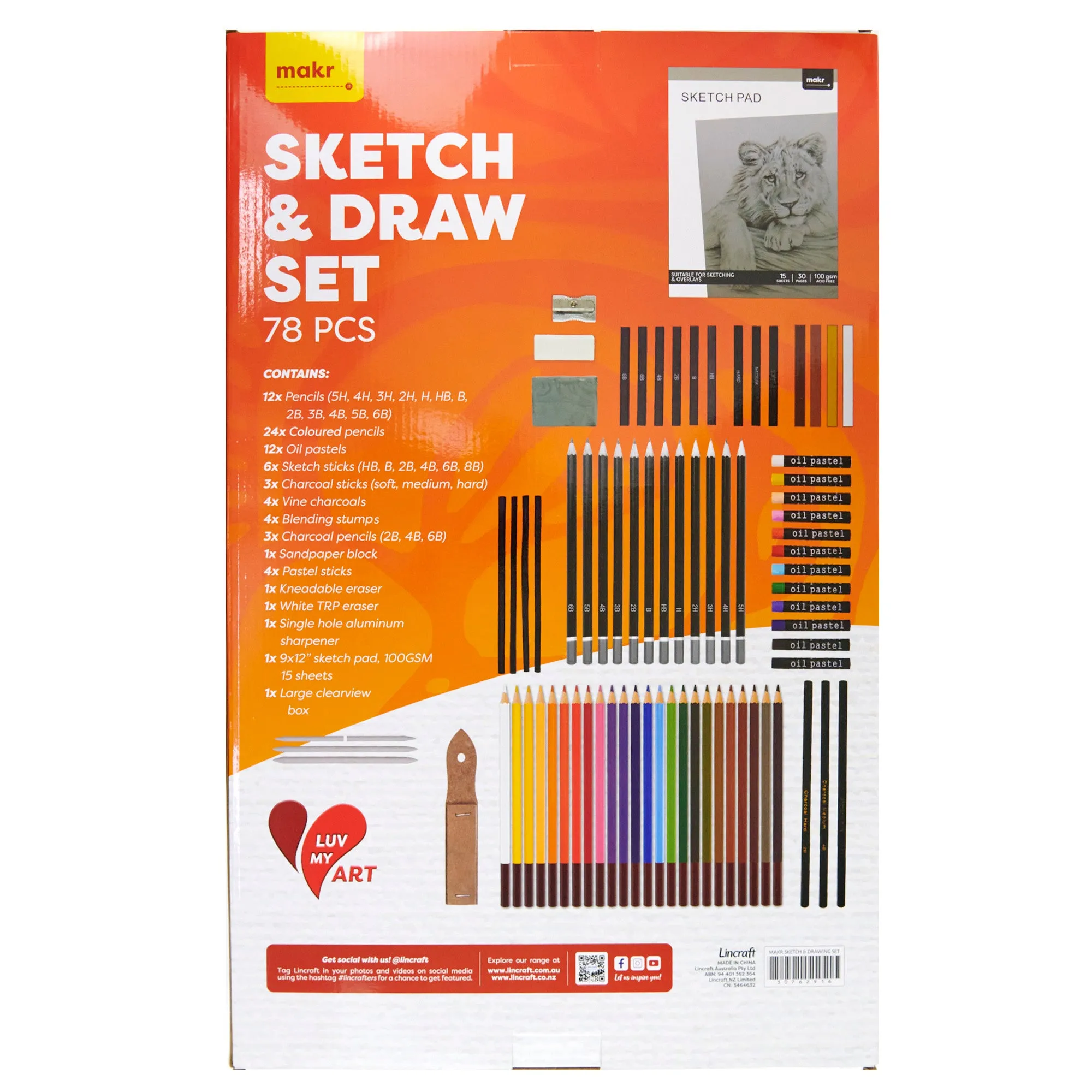 Makr I Love Art Sketch & Draw Set- 78pc