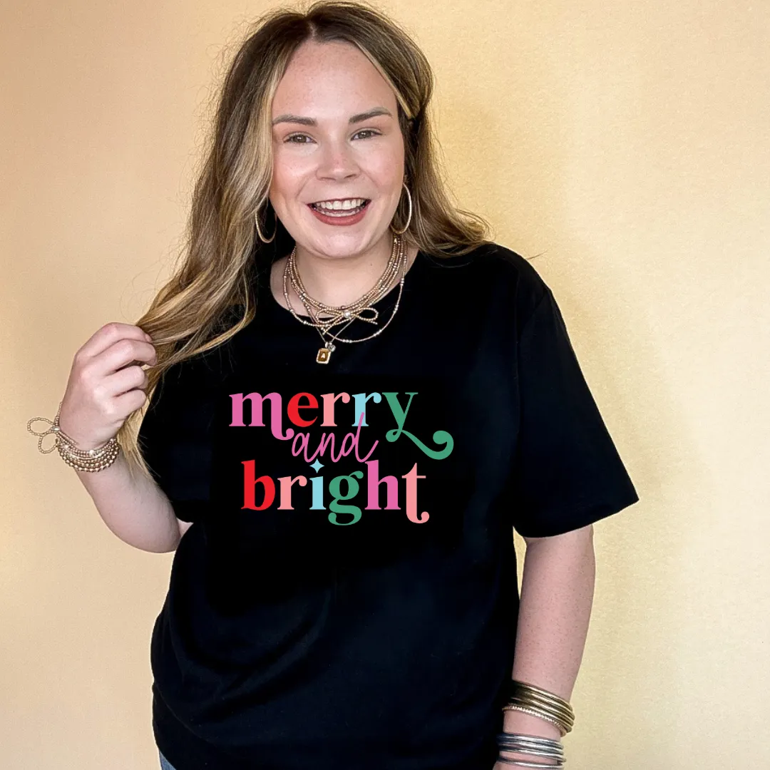 Online Exclusive | Merry and Bright Cheerful Colors Graphic Tee in Multiple Color Options