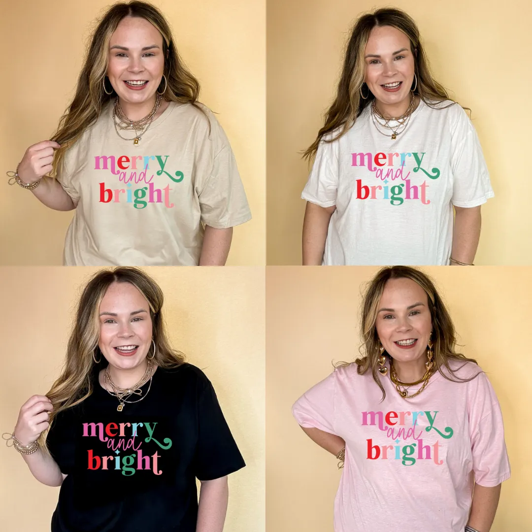 Online Exclusive | Merry and Bright Cheerful Colors Graphic Tee in Multiple Color Options