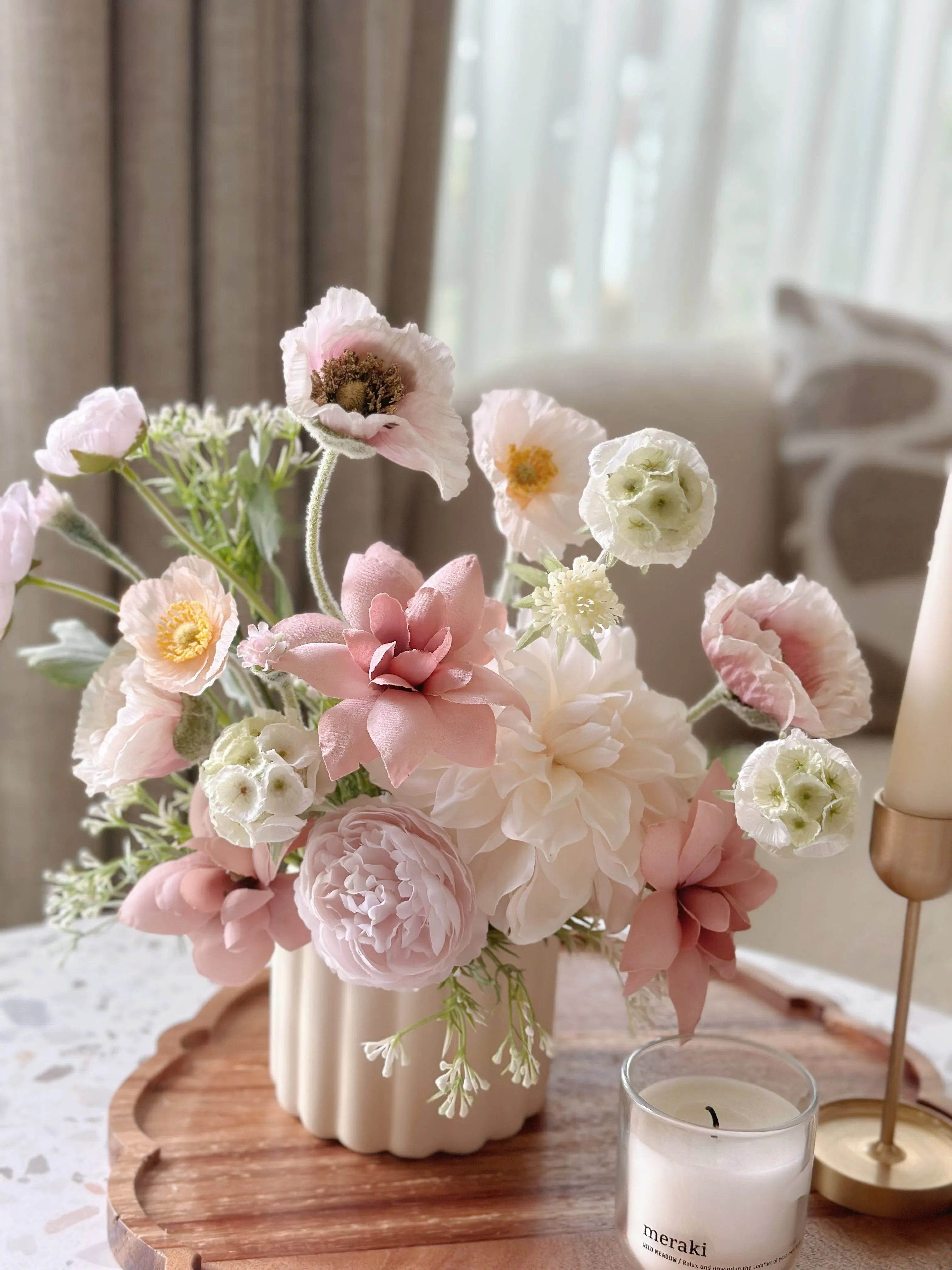 Pastel Blooms In The Pot (1-sided)