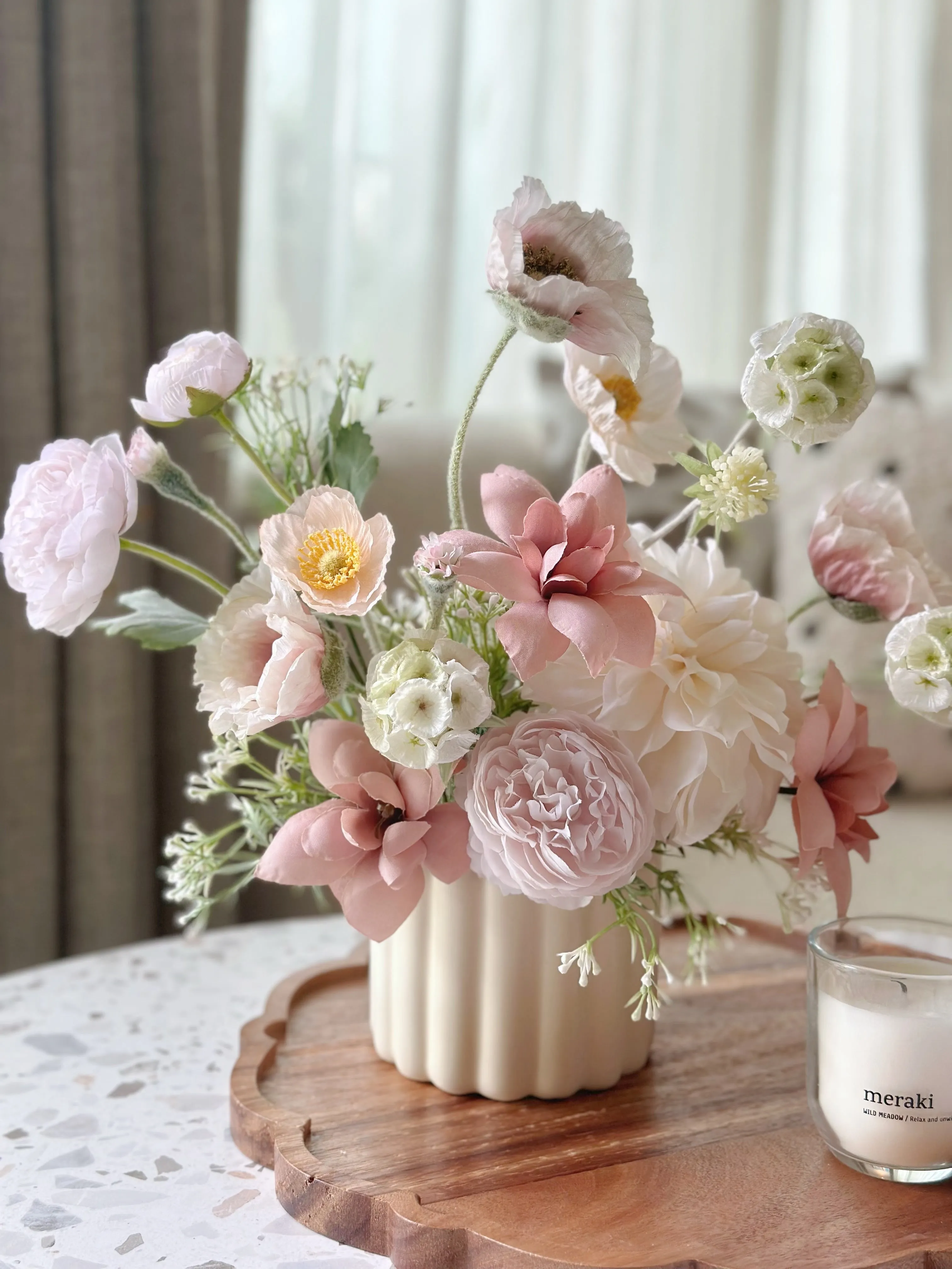 Pastel Blooms In The Pot (1-sided)