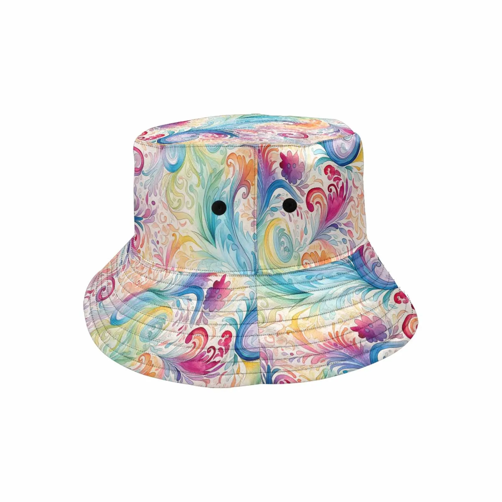 Pastel Rainbow Paisley  Unisex Summer Single-Layer Bucket Hat