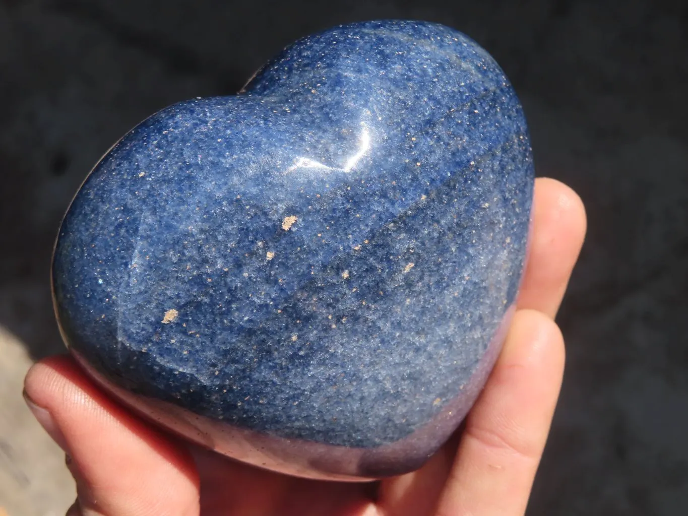 Polished Blue Lazulite Gemstone Hearts  x 4 From Madagascar