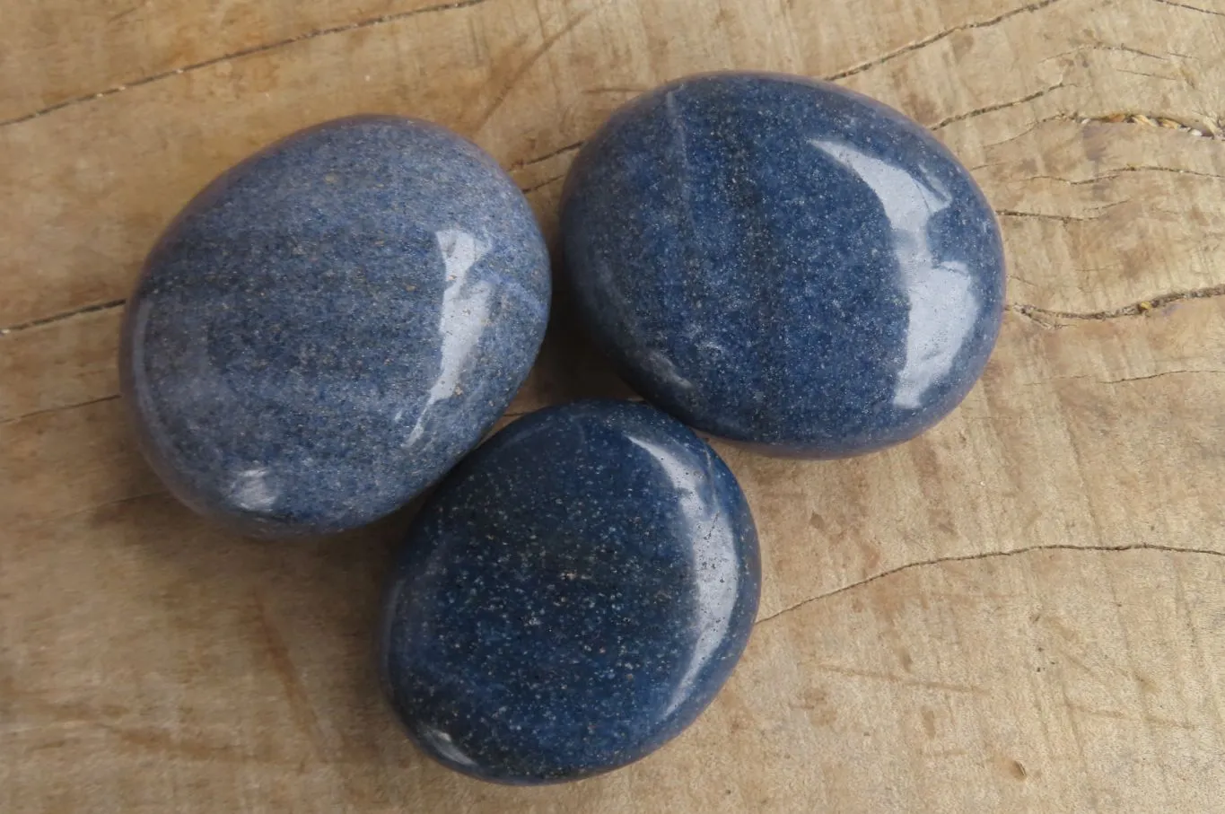 Polished Blue Lazulite Palm Stones x 12 From Madagascar