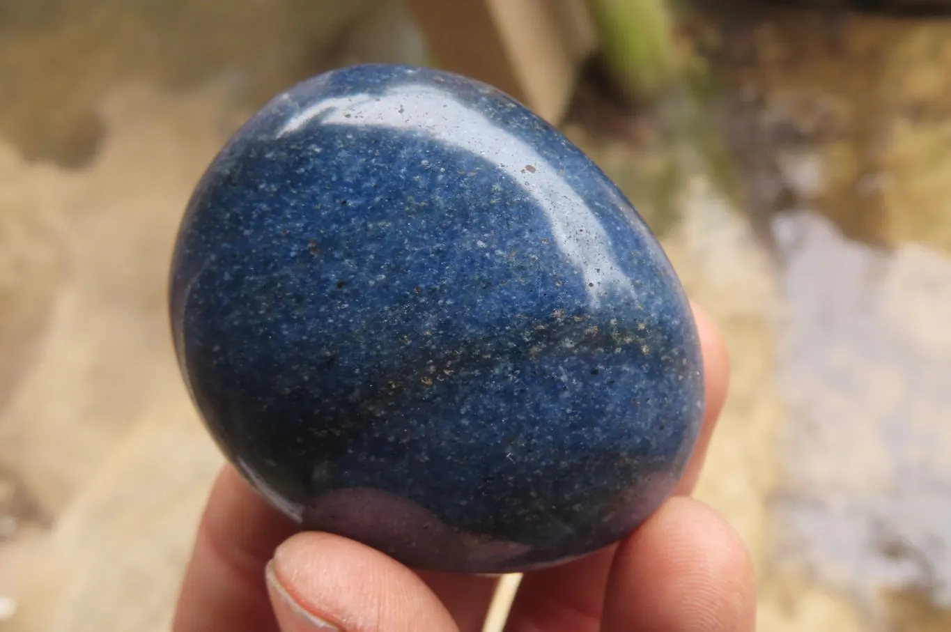 Polished Blue Lazulite Palm Stones x 12 From Madagascar