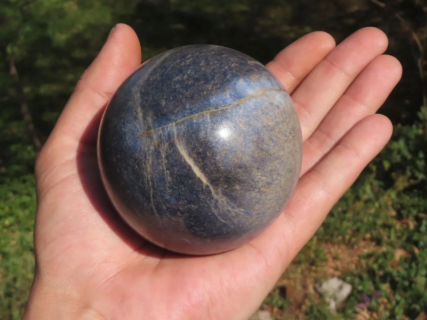 Polished Blue Lazulite Spheres  x 2 From Ambatfinhandrana, Madagascar