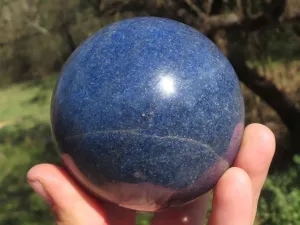 Polished Blue Lazulite Spheres  x 2 From Ambatfinhandrana, Madagascar