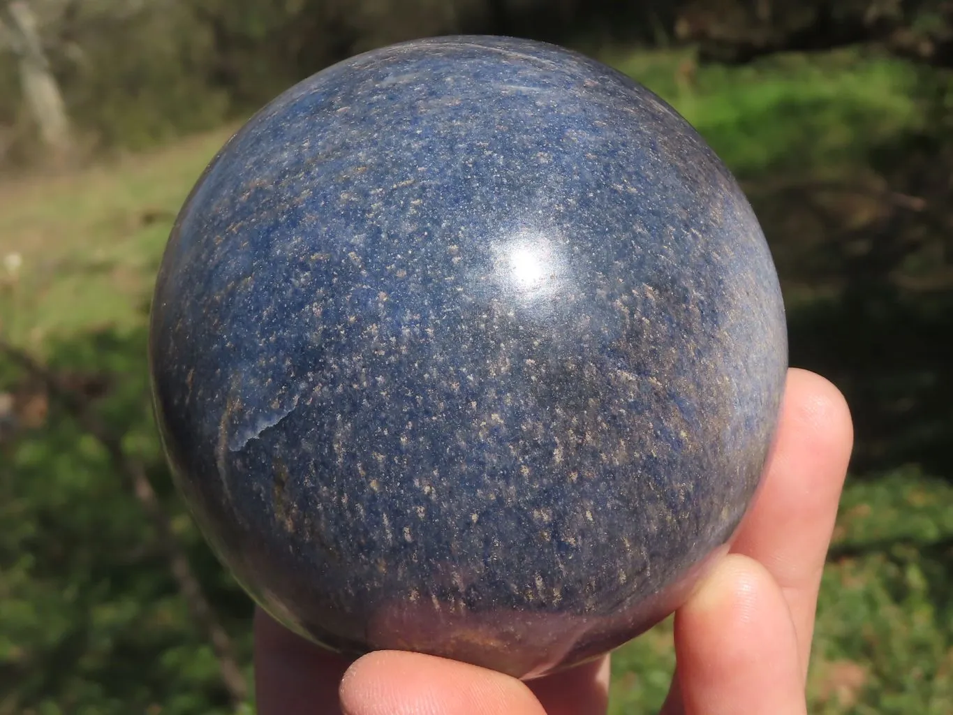 Polished Blue Lazulite Spheres  x 2 From Ambatfinhandrana, Madagascar