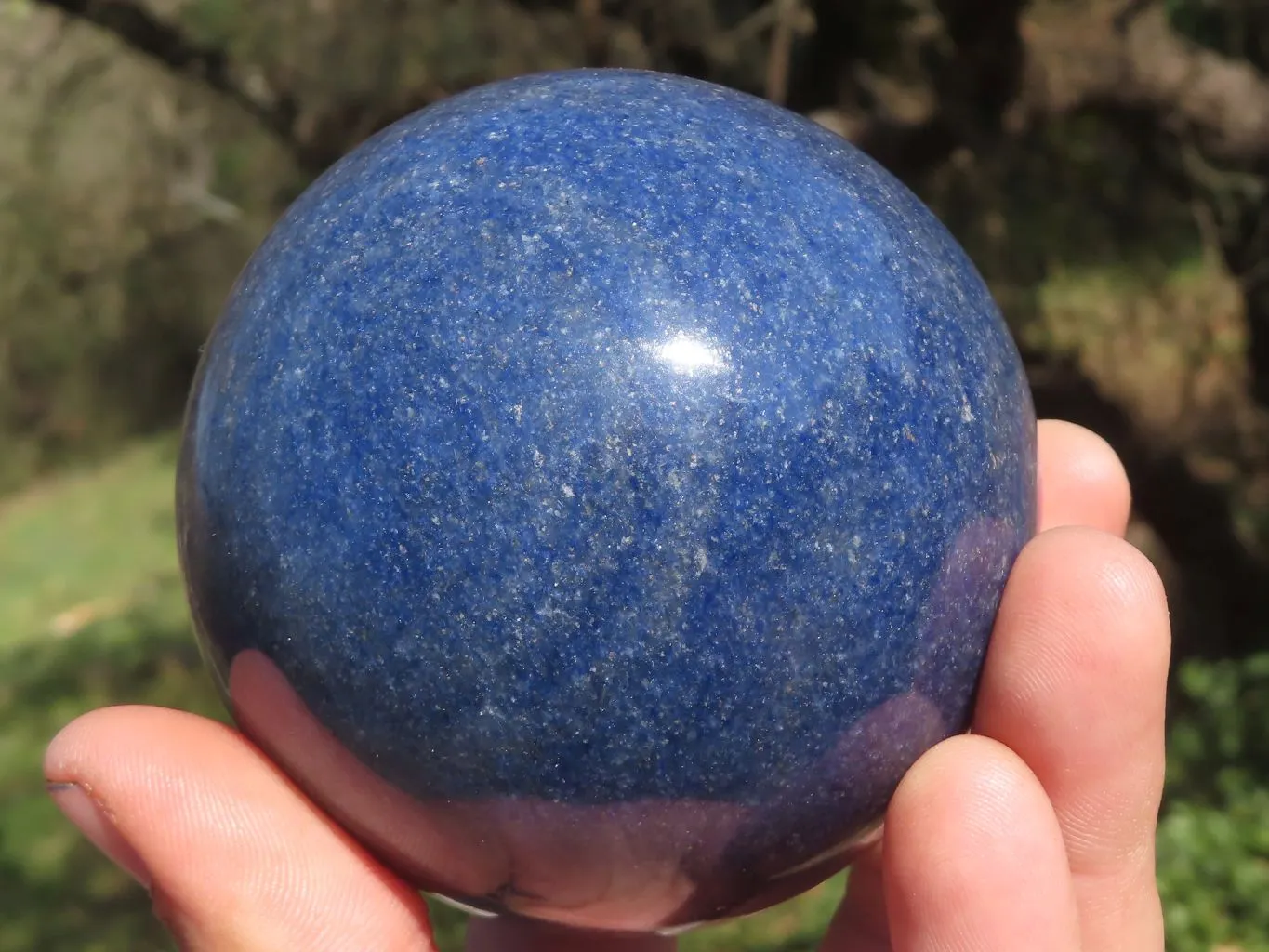 Polished Blue Lazulite Spheres  x 2 From Ambatfinhandrana, Madagascar