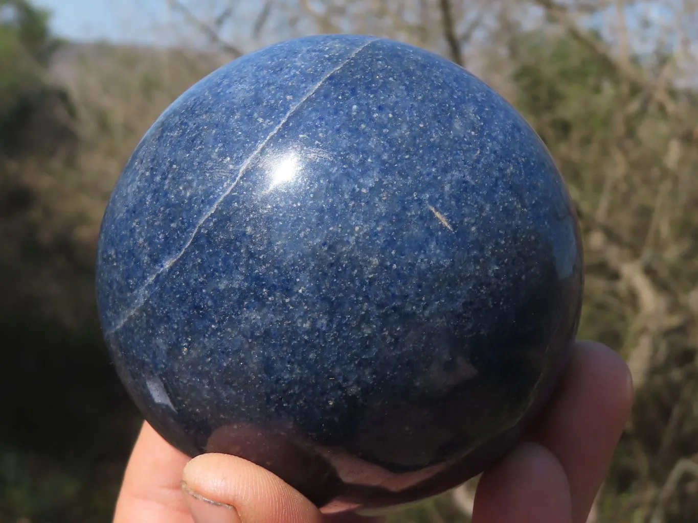 Polished Blue Lazulite Spheres  x 2 From Ambatfinhandrana, Madagascar