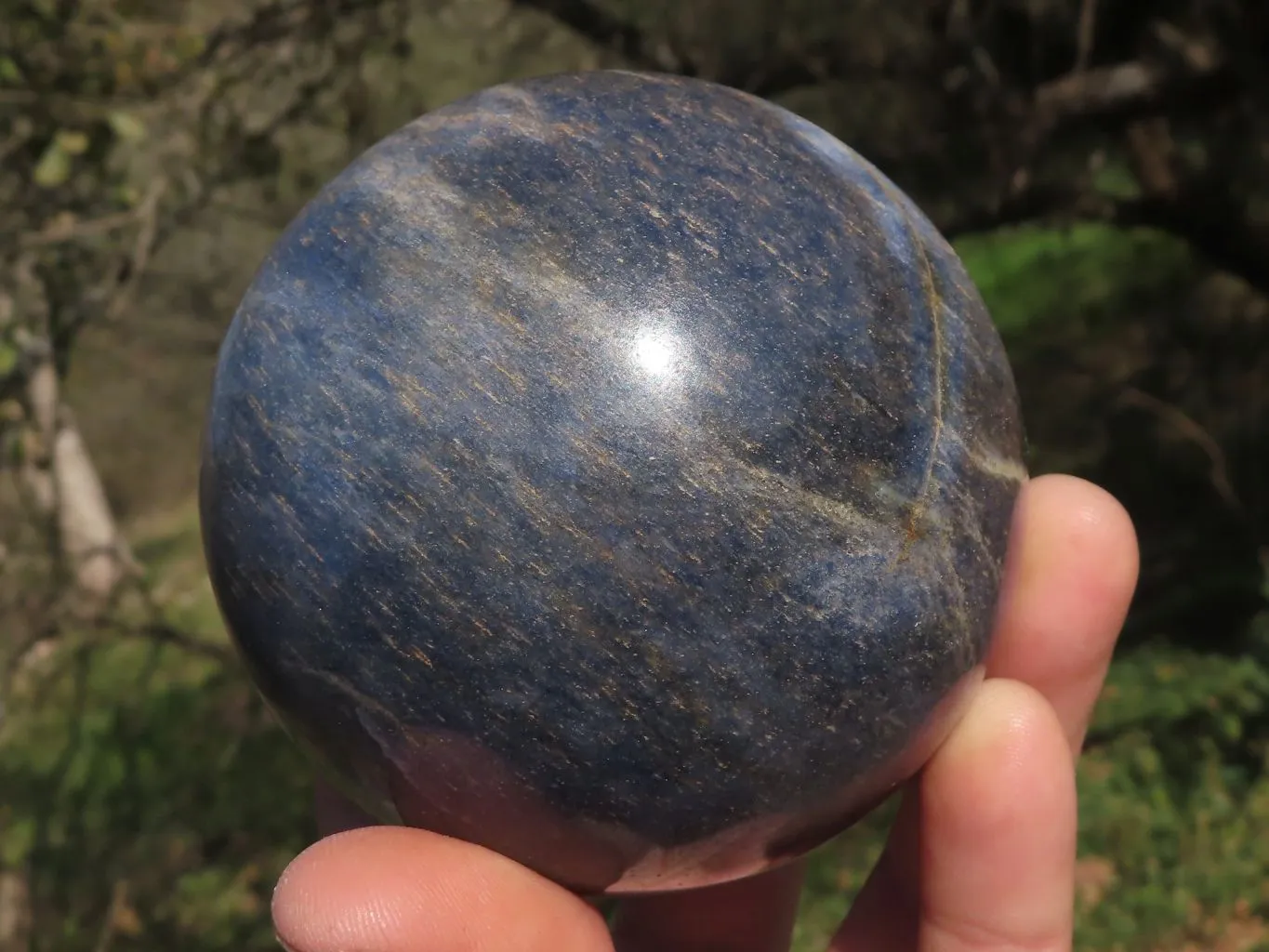 Polished Blue Lazulite Spheres  x 2 From Ambatfinhandrana, Madagascar